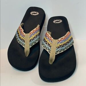 O'Rageous Black Sandals with Bohemian Intricate Straps 9 EUC